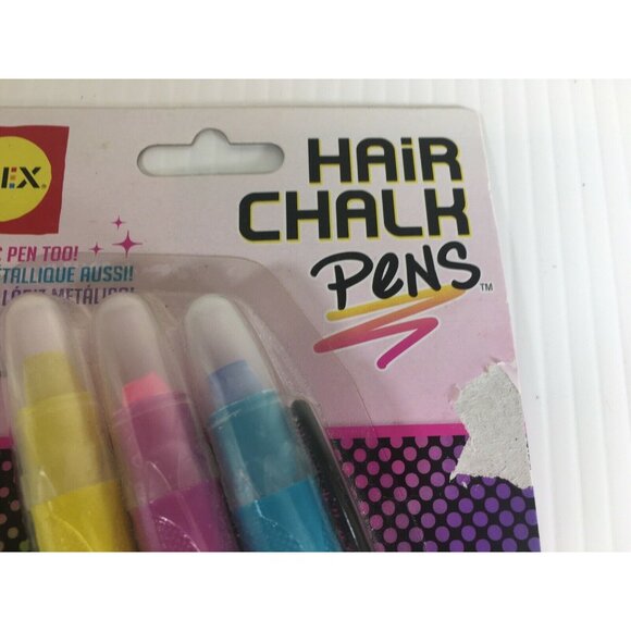 Halloween Hair Chalk Pens Alex Set 3 Metallic Yellow Pink Blue Fashion NEW - Picture 5 of 9